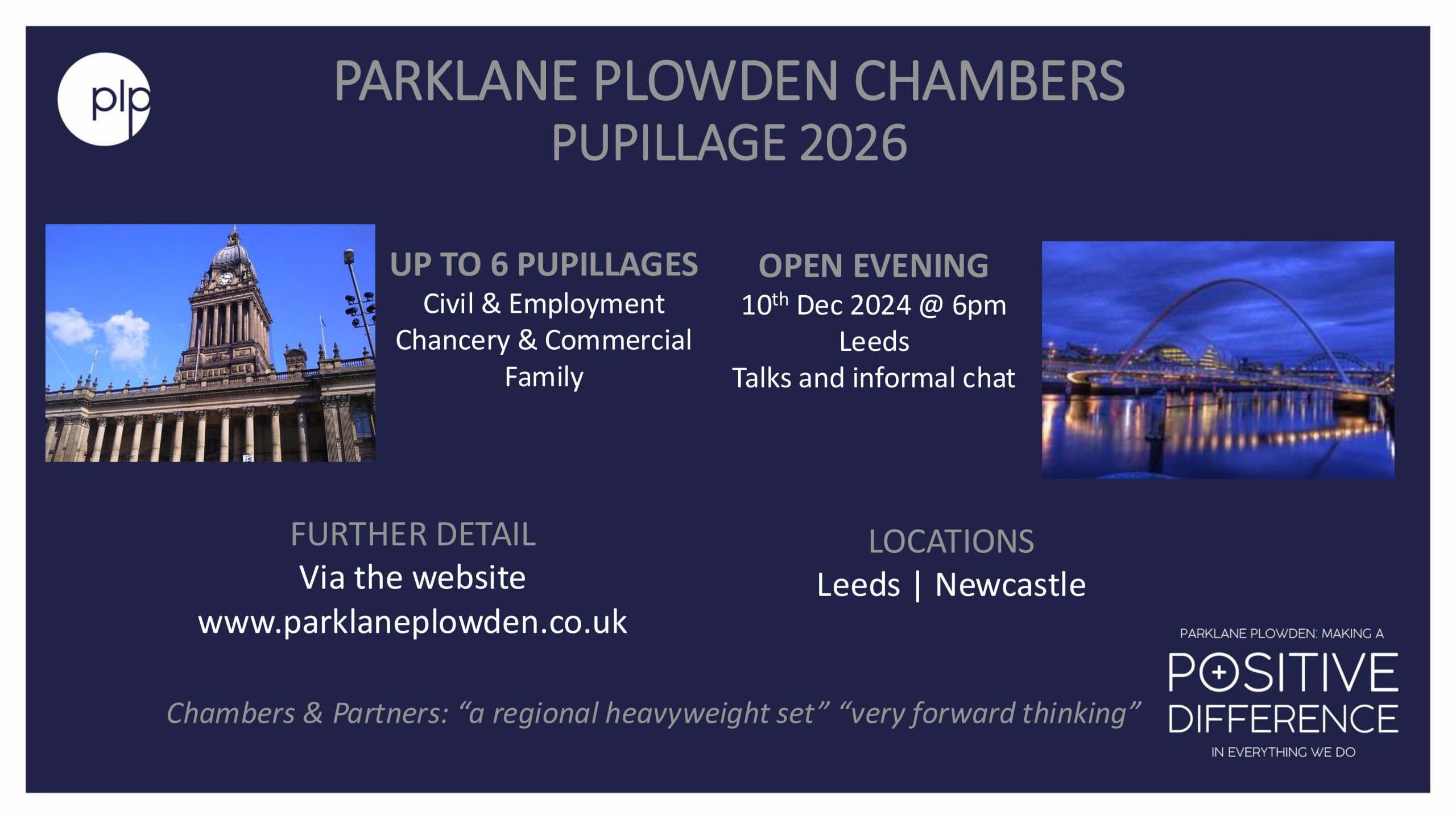 10th December 2024 | Parklane Plowden Pupillage Evening